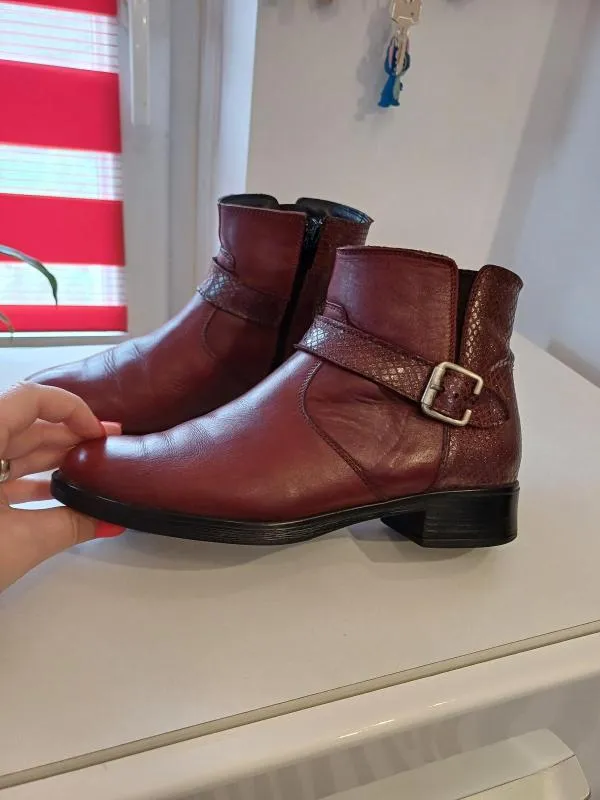 Ghete EU 35 | Burgundy, Piele naturală - Image 3