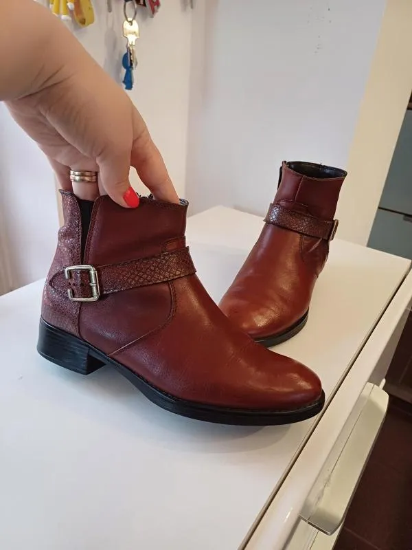 Ghete EU 35 | Burgundy, Piele naturală - Image 4