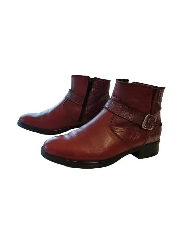 Ghete EU 35 | Burgundy, Piele naturală