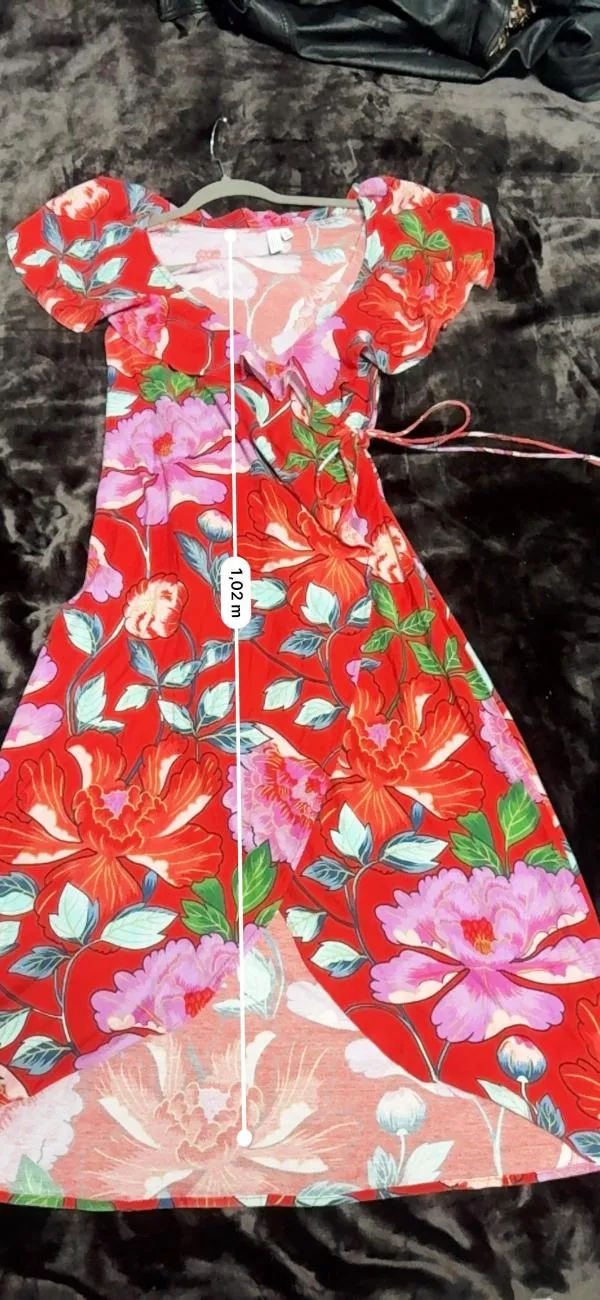 Rochie casual & Other Stories EU 38 | Multicolor, Midi, Mânecă scurtă, Floral Tropical, Design asimetric, Bumbac - Image 10