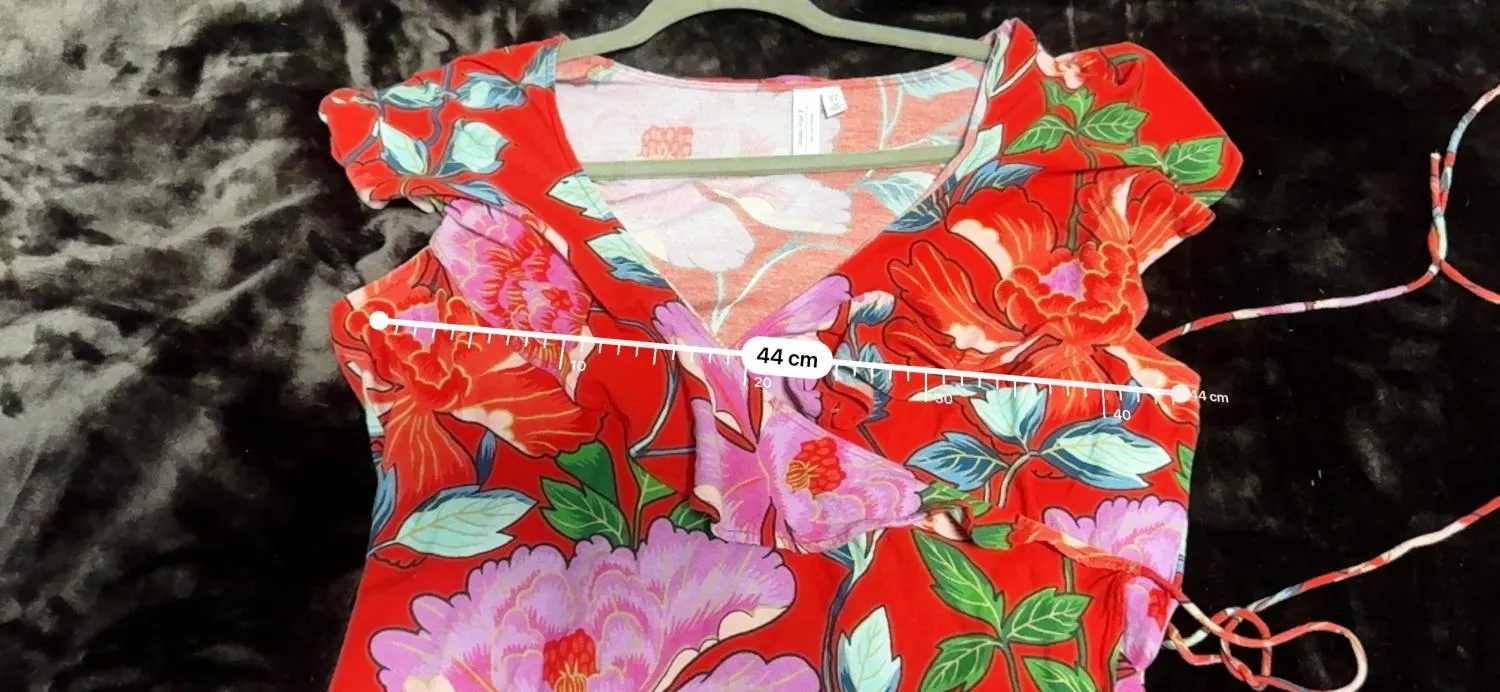Rochie casual & Other Stories EU 38 | Multicolor, Midi, Mânecă scurtă, Floral Tropical, Design asimetric, Bumbac - Image 11