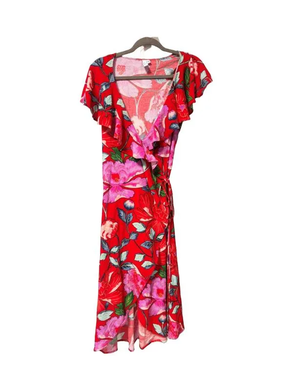 Rochie casual & Other Stories EU 38 | Multicolor, Midi, Mânecă scurtă, Floral Tropical, Design asimetric, Bumbac