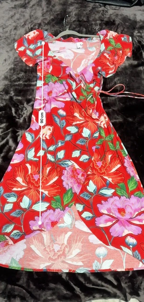 Rochie casual & Other Stories EU 38 | Multicolor, Midi, Mânecă scurtă, Floral Tropical, Design asimetric, Bumbac - Image 9
