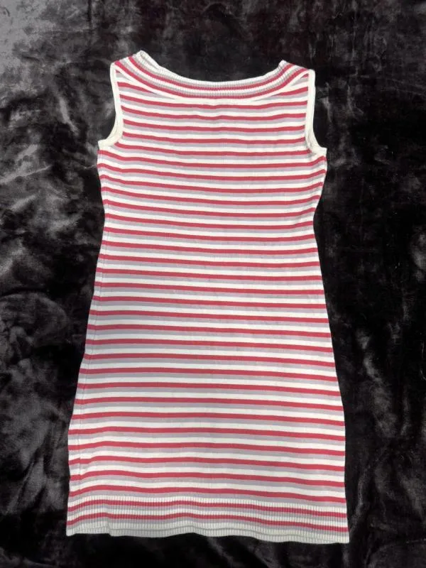 Rochie mulată Lucy EU 36 | Roșu, Mini, Fără mâneci, Dungi, Vâscoză - Image 2