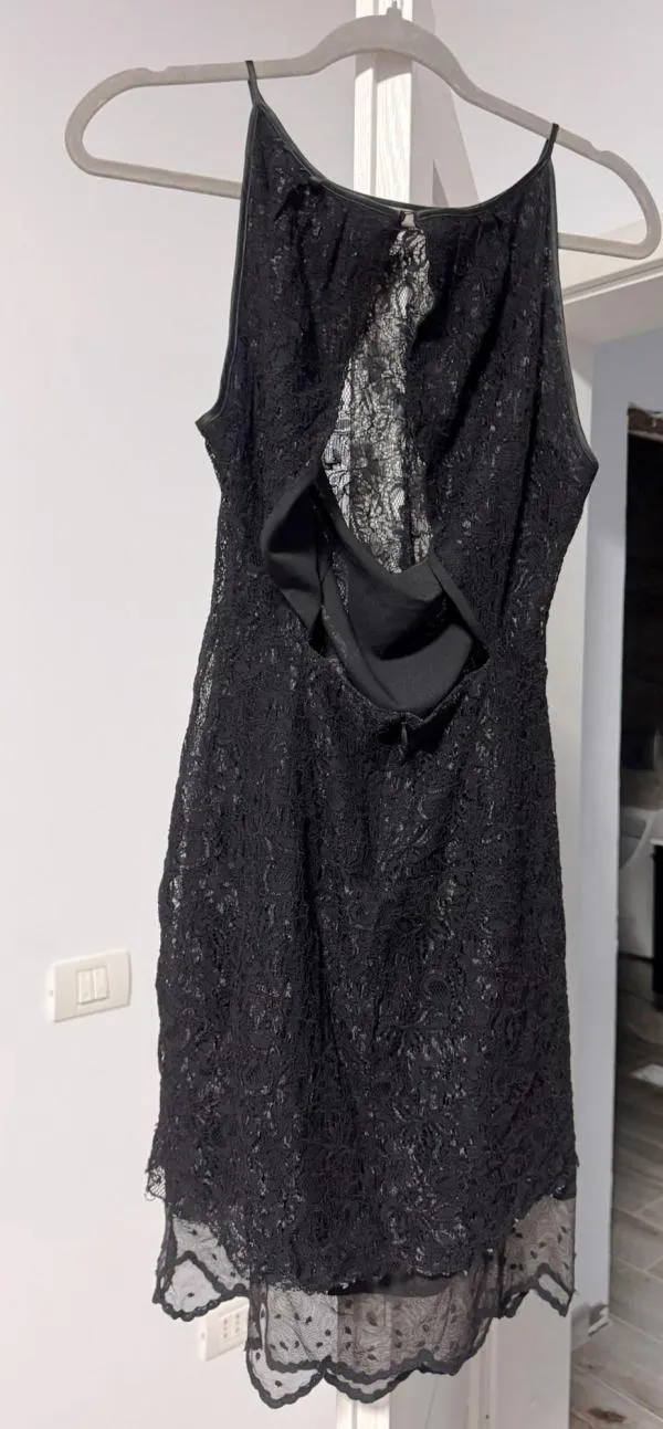 Rochie de seară ADOLFO DOMINGUEZ EU 40 | Negru, Mini, Bretele subțiri, Cu decupaje, Vâscoză - Image 3
