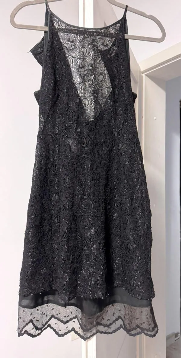 Rochie de seară ADOLFO DOMINGUEZ EU 40 | Negru, Mini, Bretele subțiri, Cu decupaje, Vâscoză - Image 2