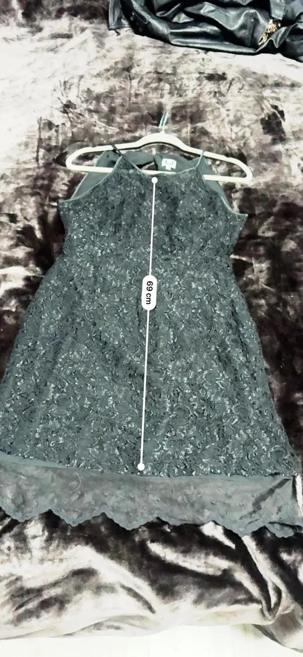Rochie de seară ADOLFO DOMINGUEZ EU 40 | Negru, Mini, Bretele subțiri, Cu decupaje, Vâscoză - Image 6