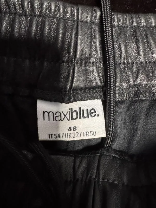 Pantaloni Maxi Blue EU 48 | Negru, Lungi, Talie înaltă, Wide Leg fit, Clasici Casual, Poliester - Image 4