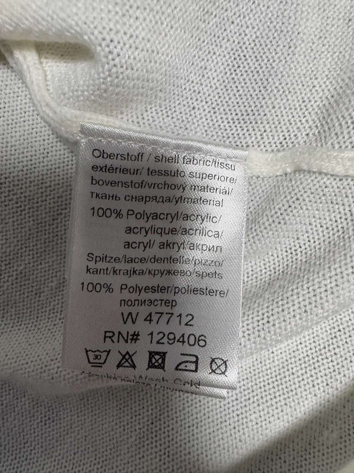 Bluză Alessa W. EU 38 | Alb, Normal, Mânecă lungă, Paiete, Acrilic - Image 6