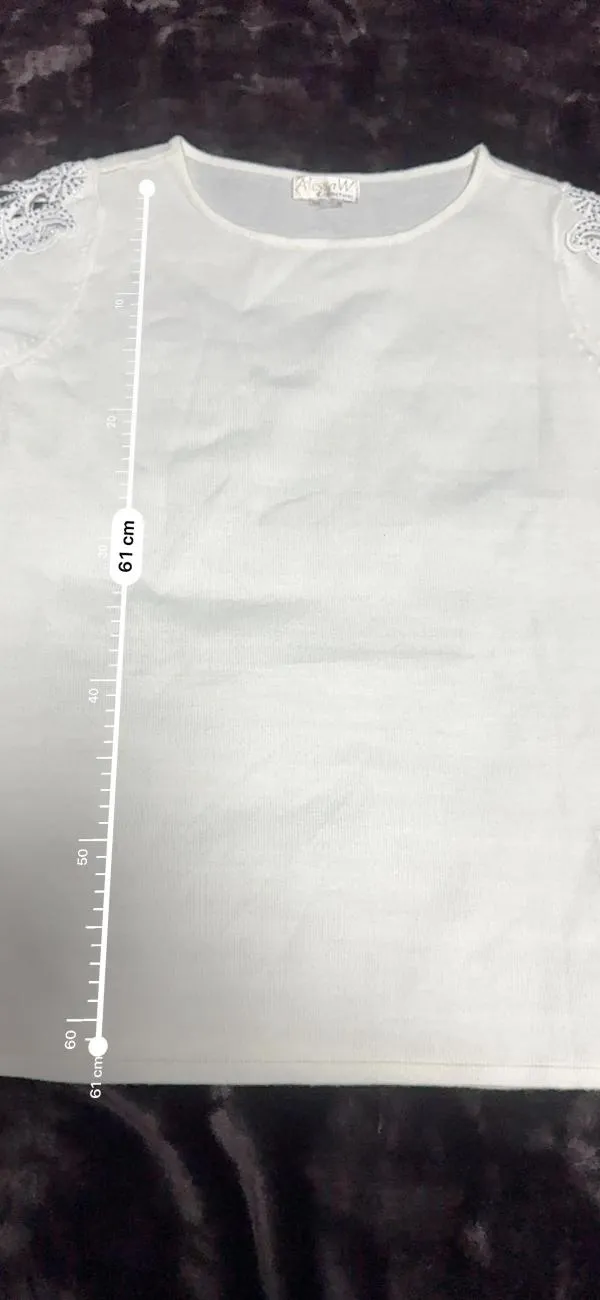 Bluză Alessa W. EU 38 | Alb, Normal, Mânecă lungă, Paiete, Acrilic - Image 7