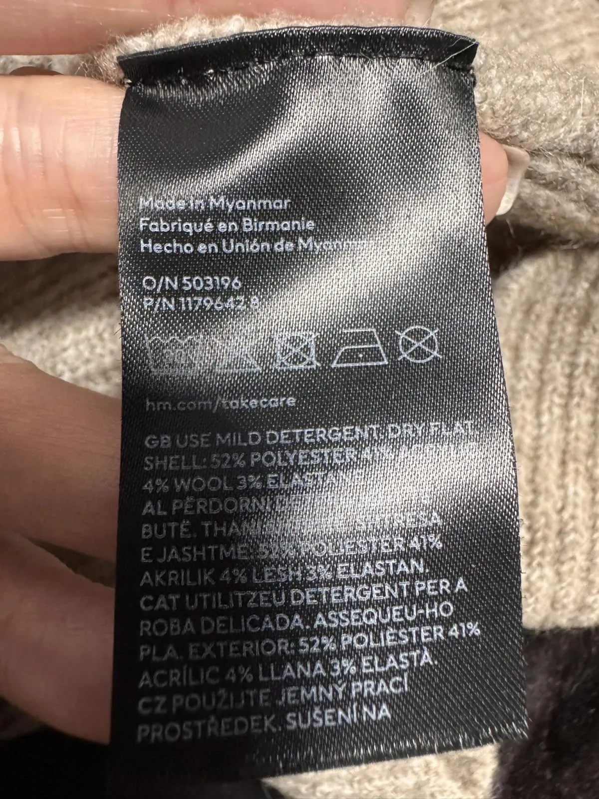 Rochie mulată H&M EU 36 | Bej, Mini, Mânecă lungă, Acrilic - Image 8