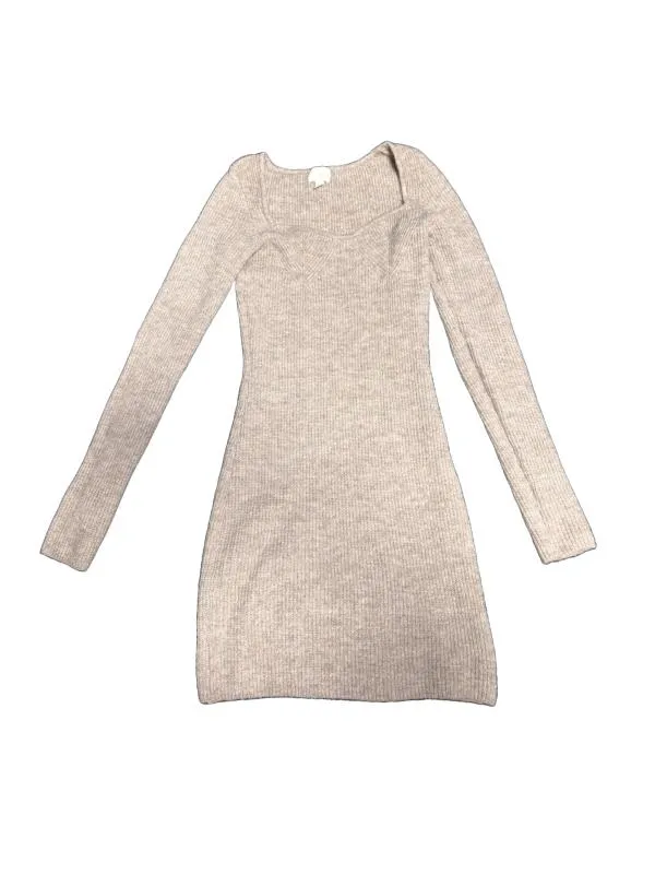 Rochie mulată H&M EU 36 | Bej, Mini, Mânecă lungă, Acrilic