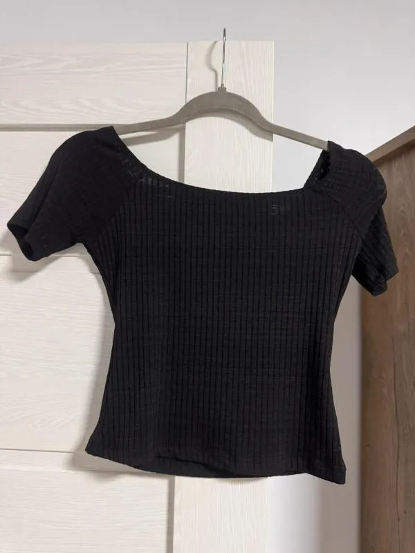 Top cropped Only EU 38 | Negru, Cropped (Scurt), Mânecă scurtă, Poliester - Image 2