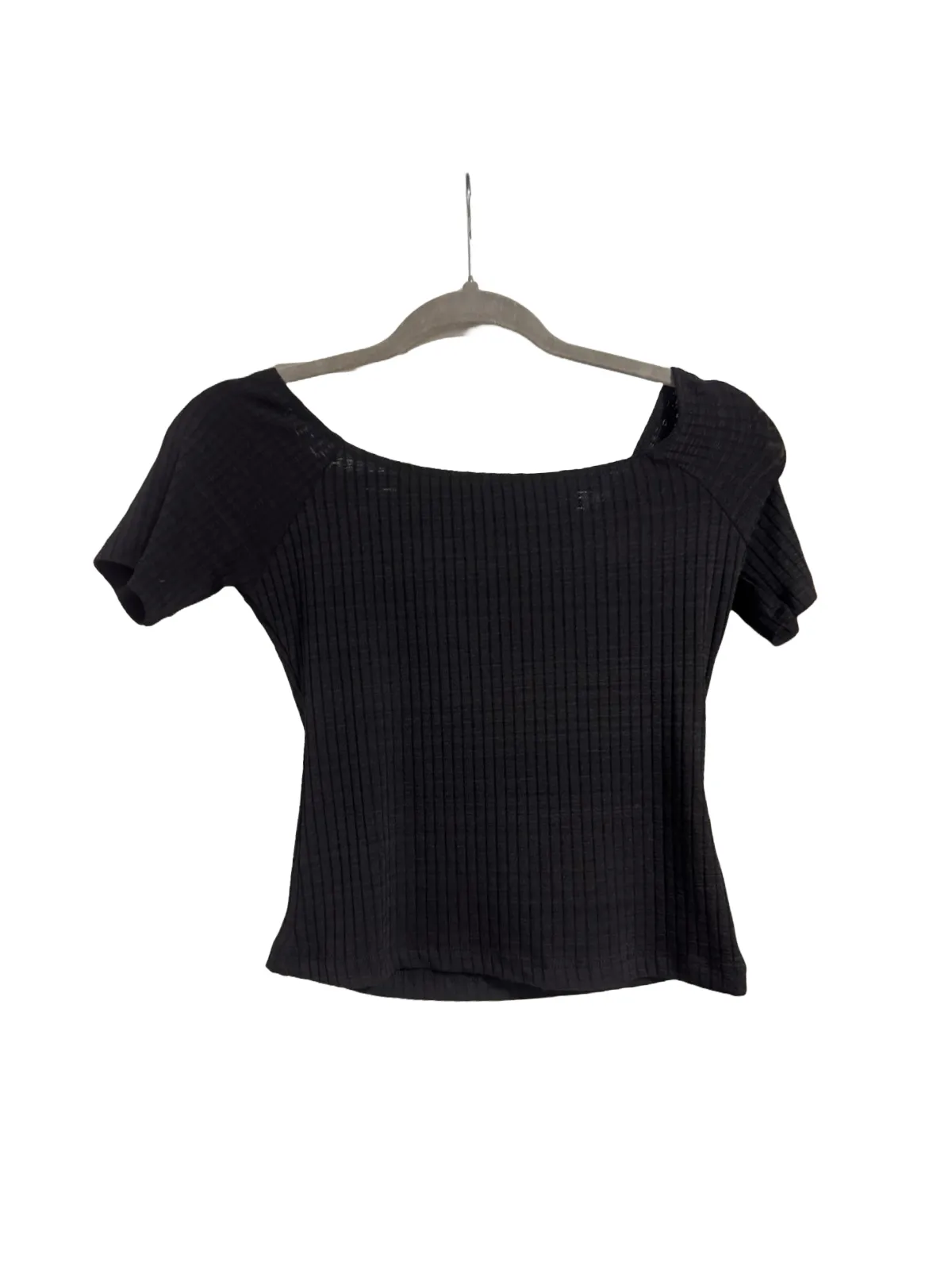 Top cropped Only EU 38 | Negru, Cropped (Scurt), Mânecă scurtă, Poliester