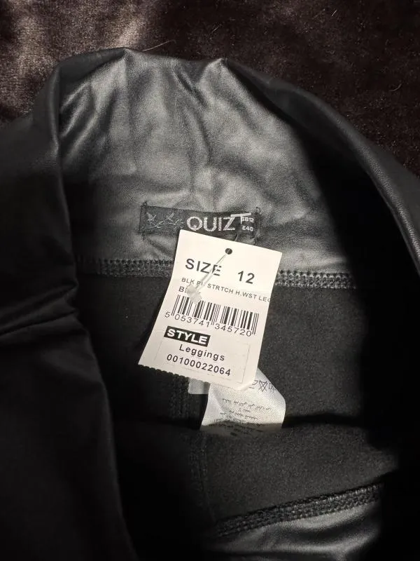 Colanți QUIZ EU 40 | Negru, Lungi, Talie înaltă, Poliuretan - Image 4