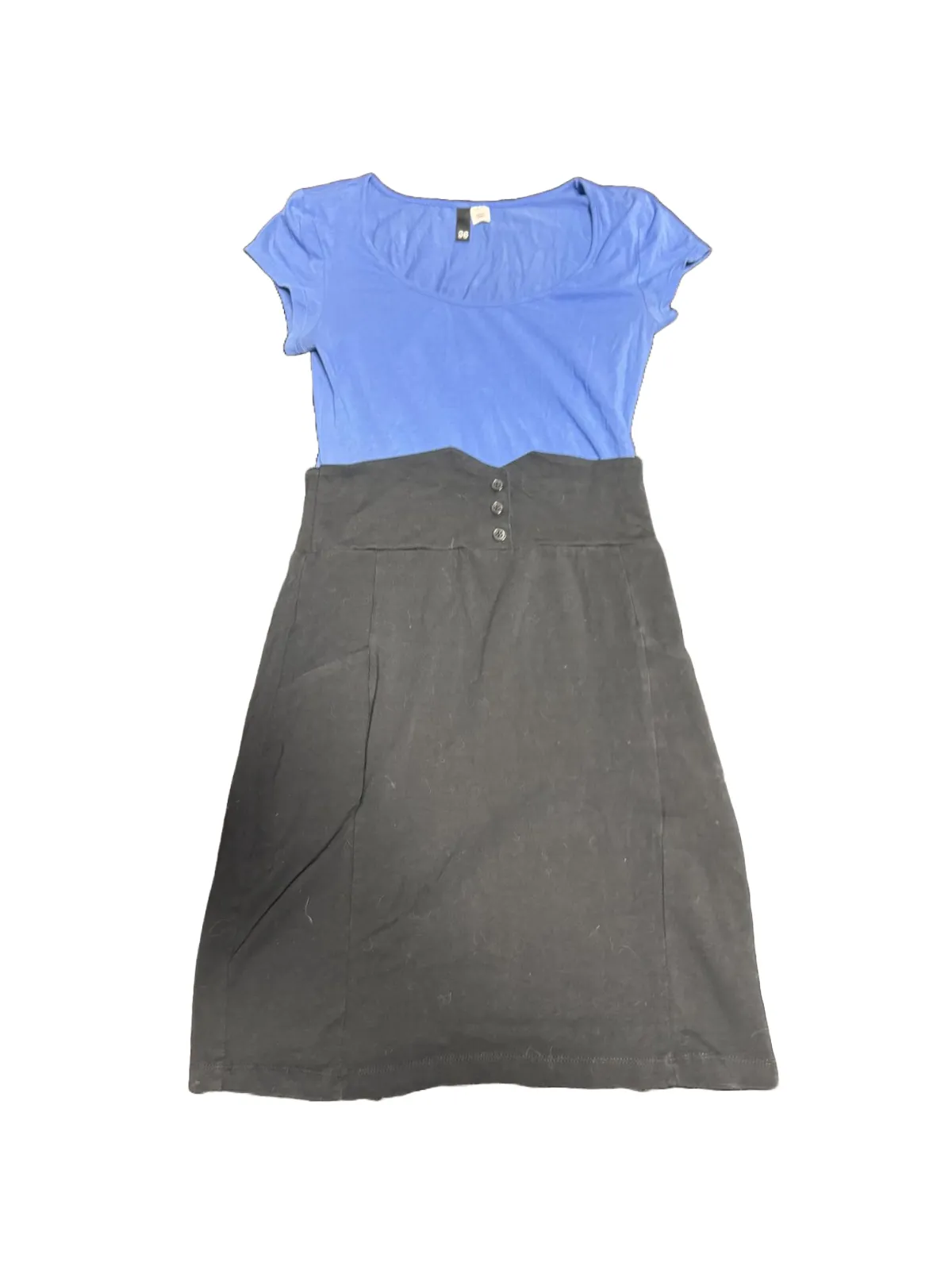 Rochie office H&M EU 36 | Albastru, Mini, Mânecă scurtă, Elastan