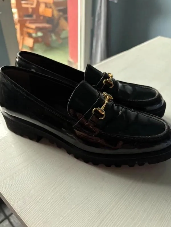 Mocasini Bottega Veneta EU 38.5 | Negru, Piele lăcuită - Image 4