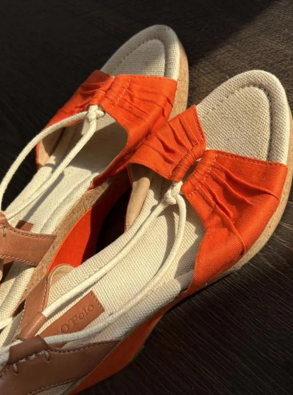Sandale Marc O'Polo EU 38.5 | Portocaliu, Pânză - Image 3