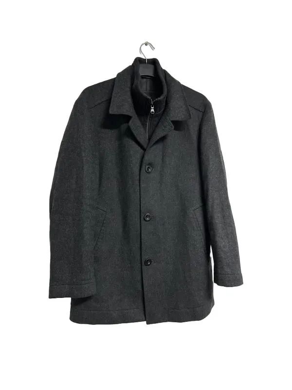 Palton de lână Hugo Boss M | Negru, Fără glugă, Lână