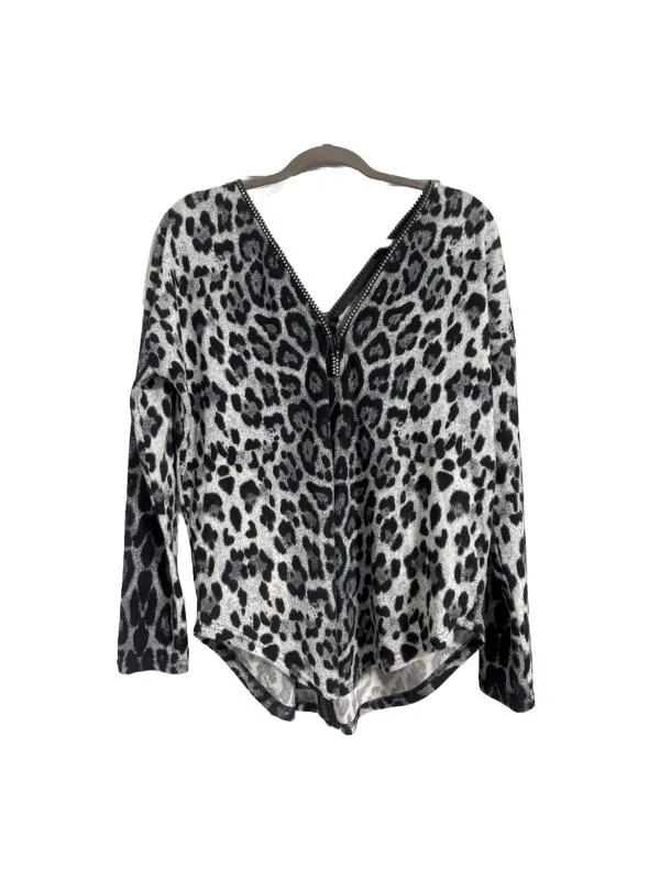 Bluză QUIZ EU 36 | Bej, Normal, Mânecă lungă, Animal print, Design asimetric, Poliester