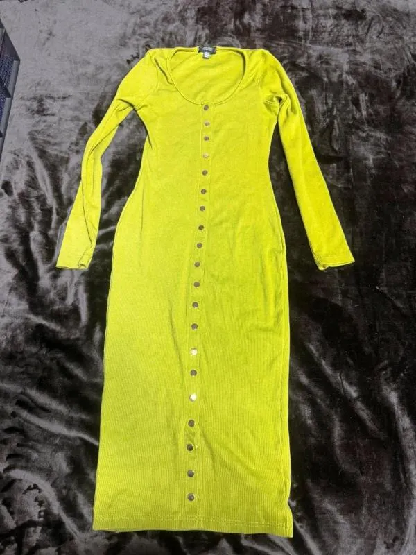 Rochie mulată Missguided EU 38 | Verde lime, Midi, Mânecă lungă, Poliester - Image 2