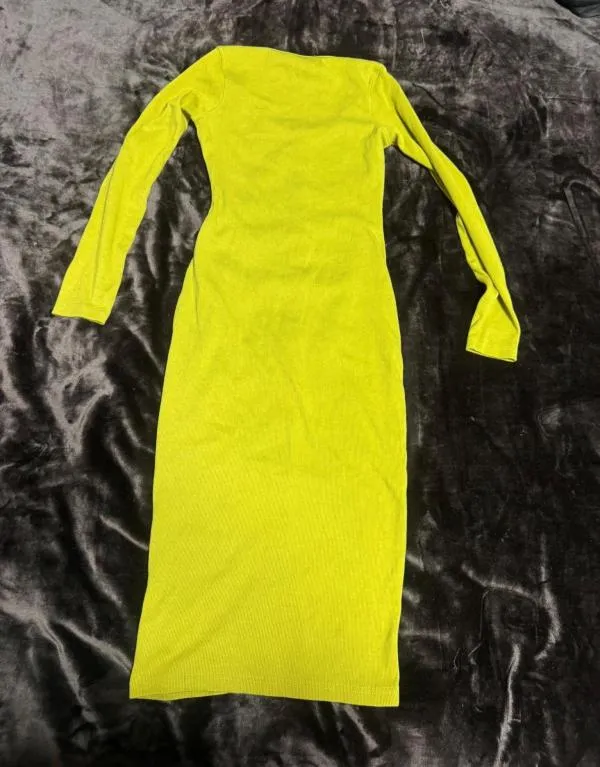 Rochie mulată Missguided EU 38 | Verde lime, Midi, Mânecă lungă, Poliester - Image 3