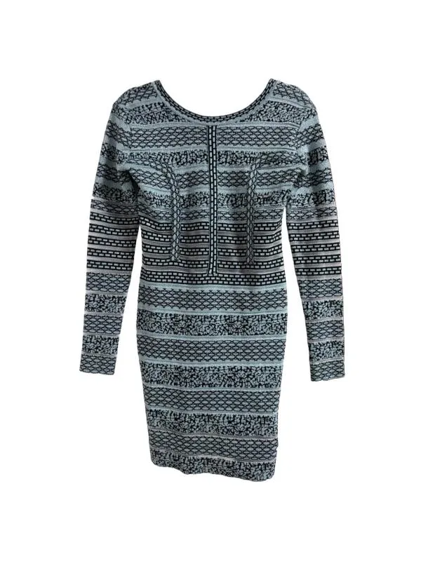 Rochie mulată SOKY&SOKA EU 36 | Turcoaz, Mini, Mânecă lungă, Dantelă, Vâscoză