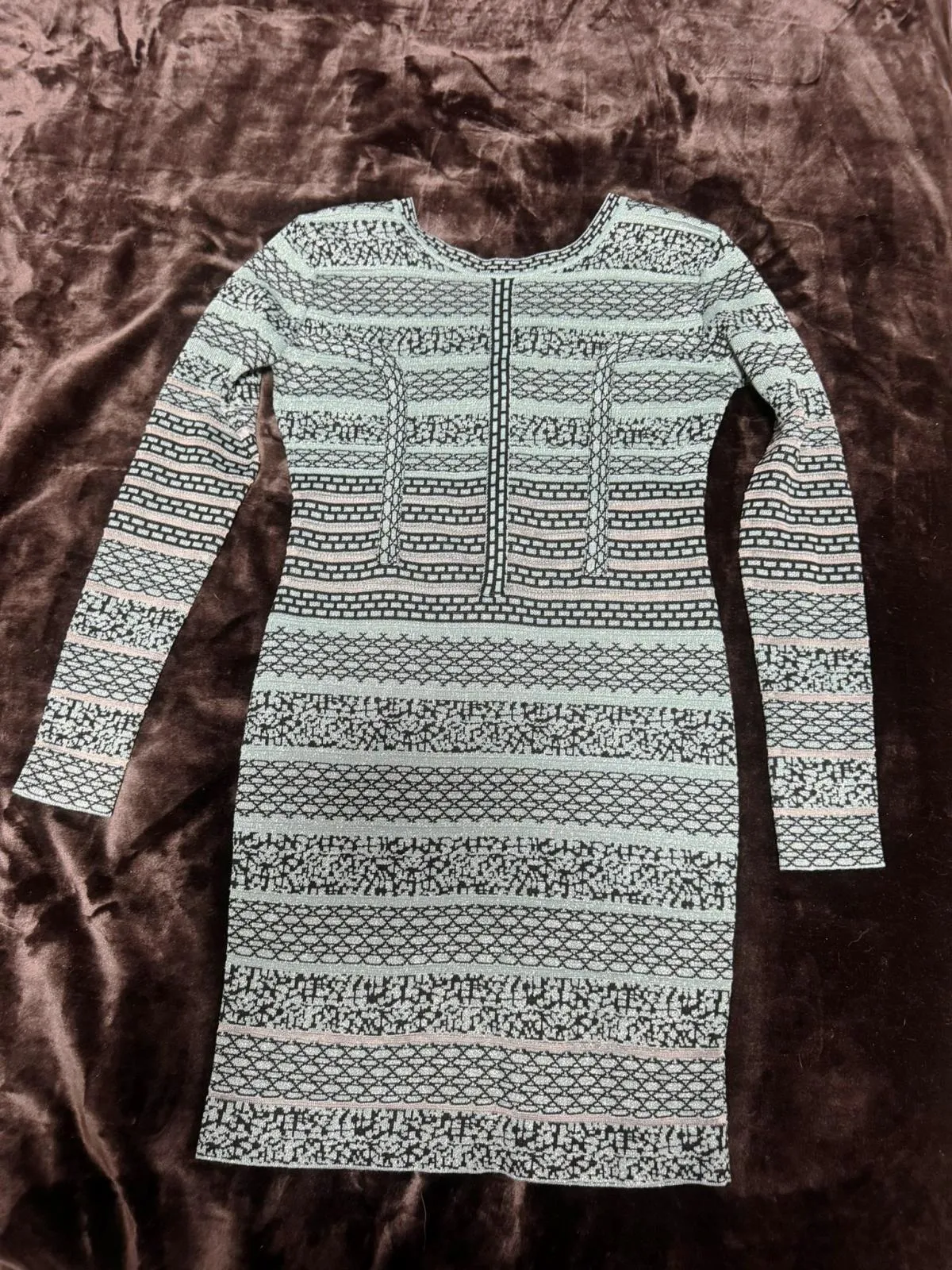 Rochie mulată SOKY&SOKA EU 36 | Turcoaz, Mini, Mânecă lungă, Dantelă, Vâscoză - Image 7