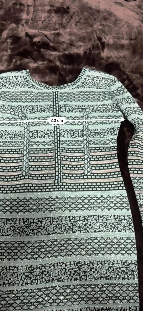 Rochie mulată SOKY&SOKA EU 36 | Turcoaz, Mini, Mânecă lungă, Dantelă, Vâscoză - Image 9