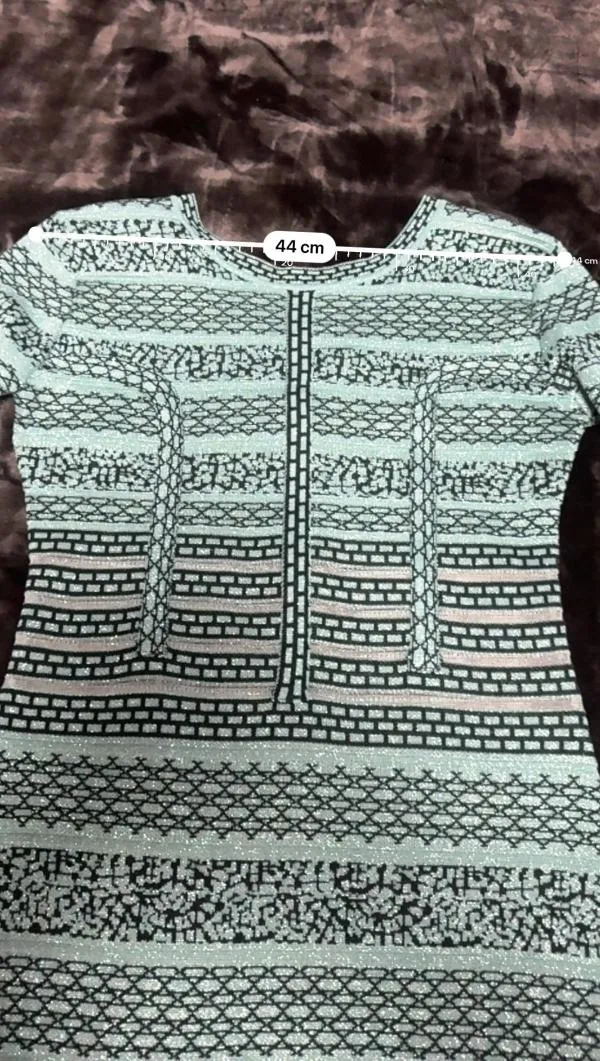Rochie mulată SOKY&SOKA EU 36 | Turcoaz, Mini, Mânecă lungă, Dantelă, Vâscoză - Image 10