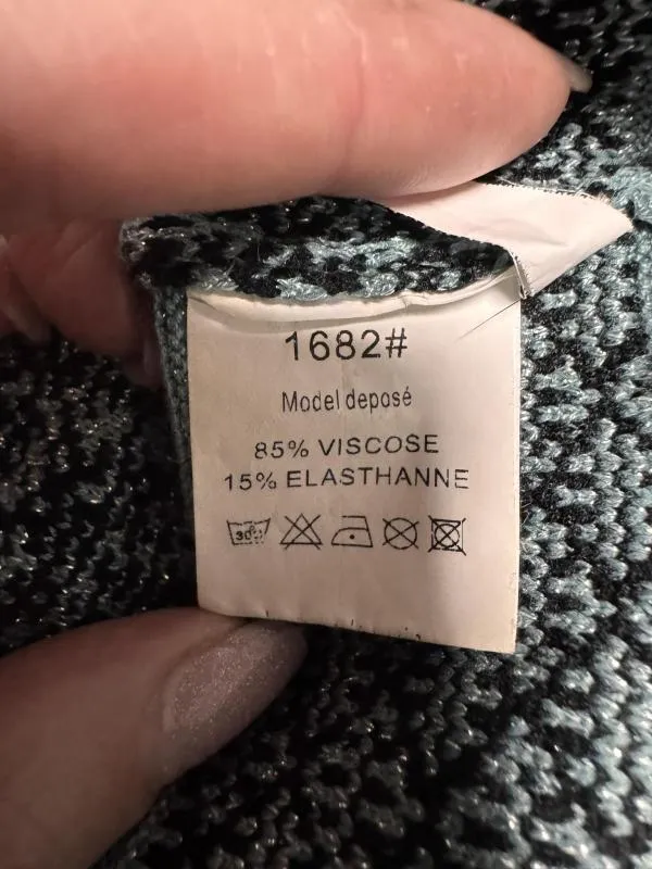 Rochie mulată SOKY&SOKA EU 36 | Turcoaz, Mini, Mânecă lungă, Dantelă, Vâscoză - Image 5