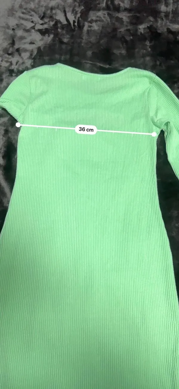 Rochie casual Sinsay EU 36 | Verde lime, Mini, Mânecă lungă, Cu decupaje, Poliester - Image 8