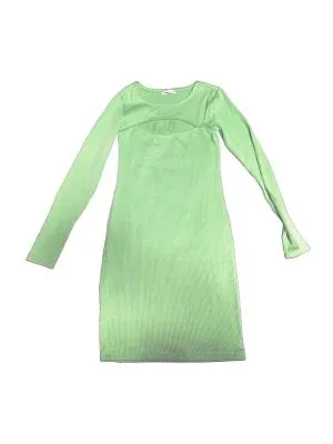 Rochie casual Mini Sinsay EU 36 | Verde lime, Mânecă lungă, Cu decupaje, Poliester