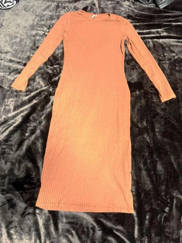 Rochie mulată NLY Trend EU 38 | Maro, Midi, Mânecă lungă, Poliester - Image 4