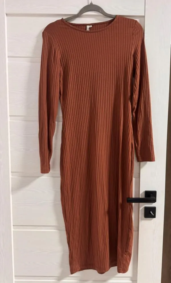 Rochie mulată NLY Trend EU 38 | Maro, Midi, Mânecă lungă, Poliester - Image 2