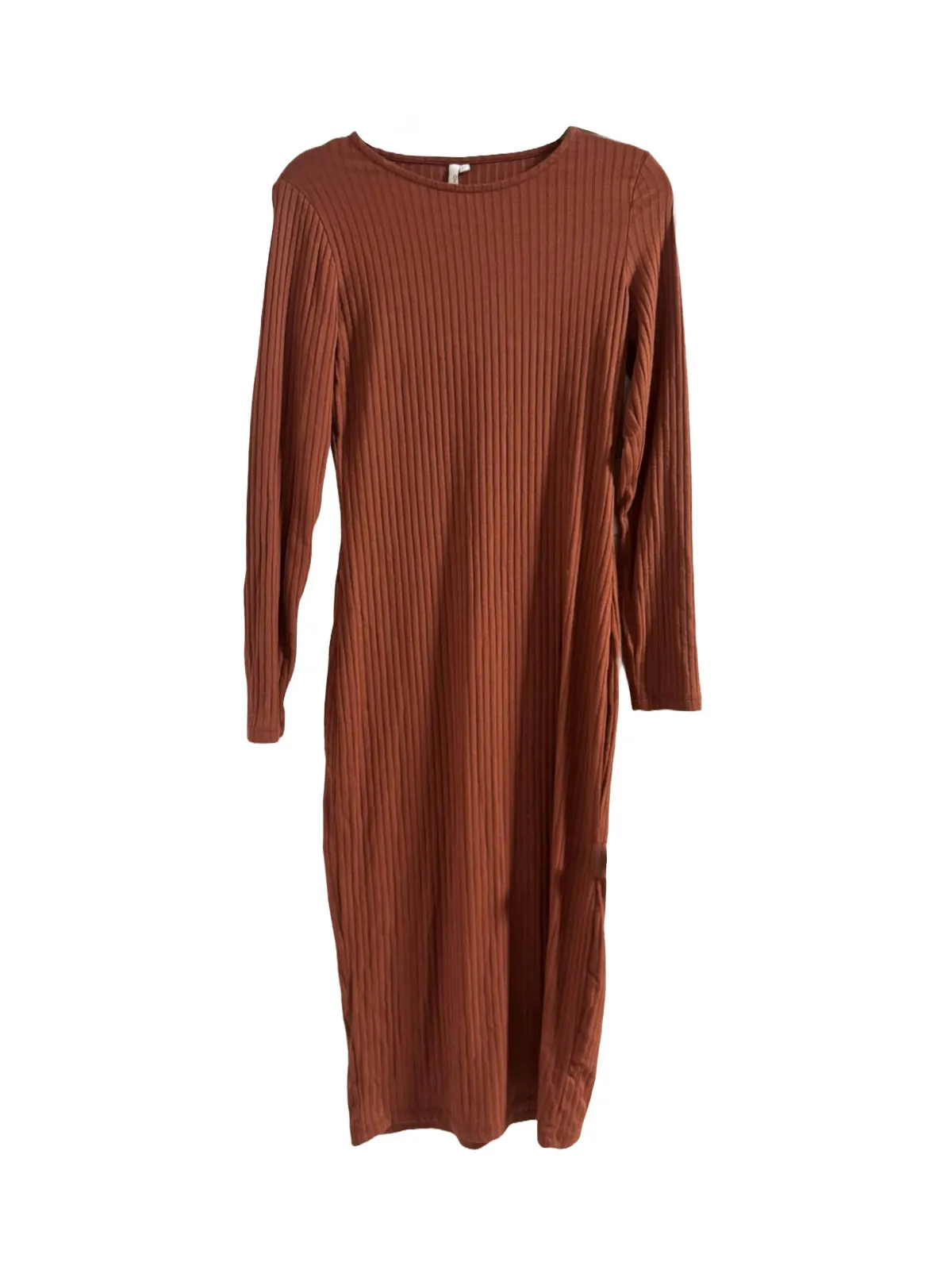 Rochie mulată NLY Trend EU 38 | Maro, Midi, Mânecă lungă, Poliester