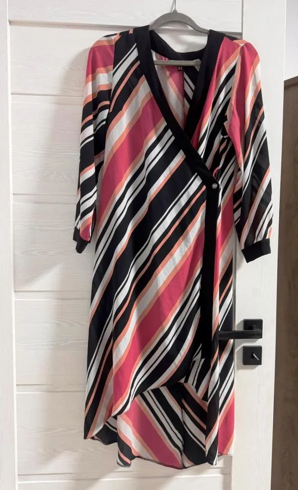 Rochie casual Lipsy London EU 38 | Multicolor, Midi, Mânecă lungă, Dungi, Design asimetric, Poliester - Image 2