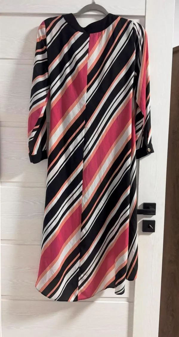 Rochie casual Lipsy London EU 38 | Multicolor, Midi, Mânecă lungă, Dungi, Design asimetric, Poliester - Image 3