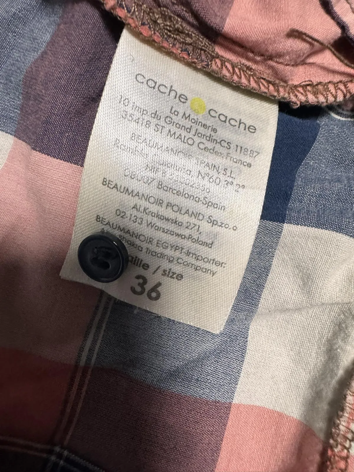 Rochie din denim Cache EU 36 | Multicolor, Mini, Mânecă lungă, Carouri, Denim - Image 5