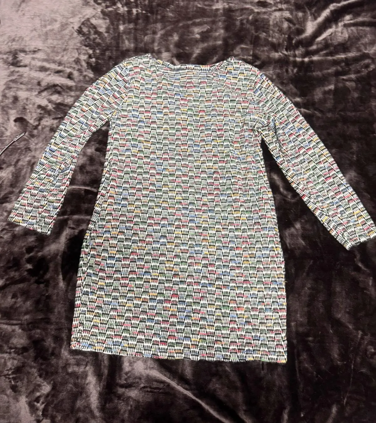 Rochie casual EU 36 | Multicolor, Mini, Mânecă trei sferturi, Abstract & Color Block, Acrilic - Image 2