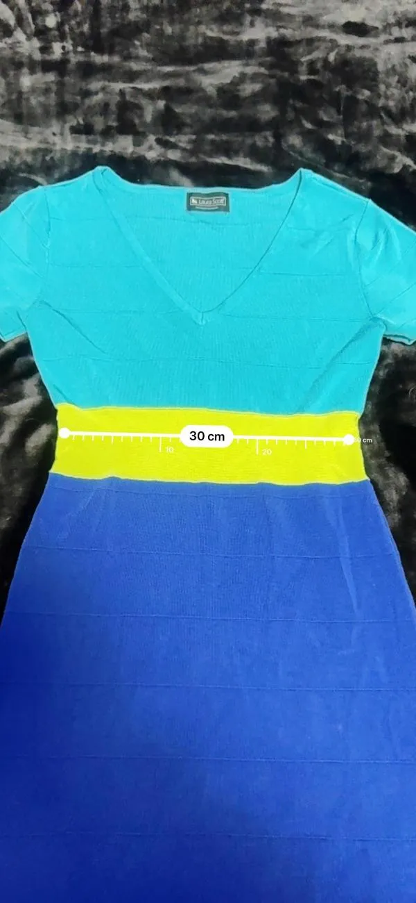 Rochie casual LAURA SCOTT EU 38 | Bleu, Mini, Mânecă scurtă, Acrilic - Image 9
