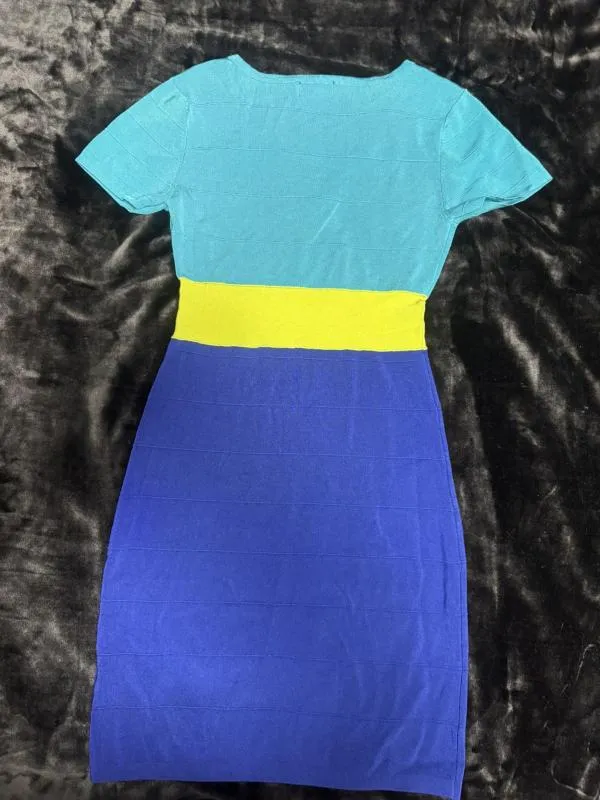 Rochie casual LAURA SCOTT EU 38 | Bleu, Mini, Mânecă scurtă, Acrilic - Image 3