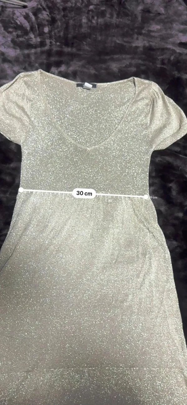 Rochie casual Mango EU 38 | Auriu, Midi, Mânecă scurtă, Acrilic - Image 8