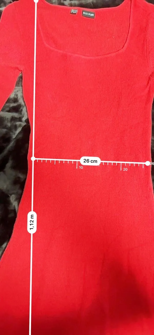 Rochie casual BODYFLIRT EU 38 | Roșu, Midi, Mânecă lungă, Vâscoză - Image 8