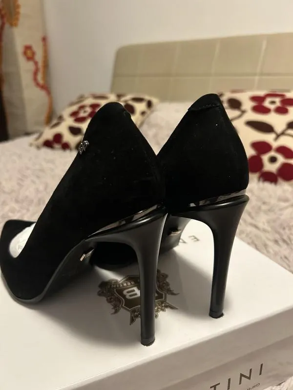 Pantofi cu toc înalt Enzo Bertini EU 39 | Negru, Piele întoarsă Suede - Image 3