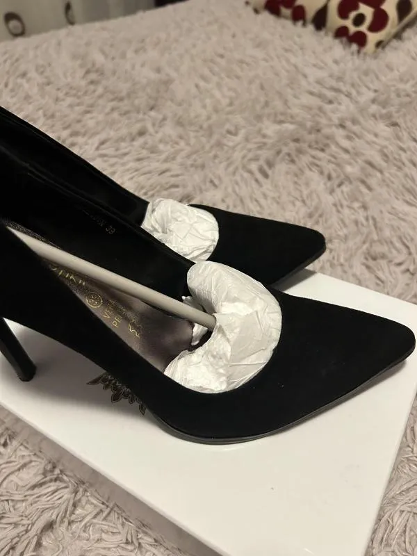 Pantofi cu toc înalt Enzo Bertini EU 39 | Negru, Piele întoarsă Suede - Image 4