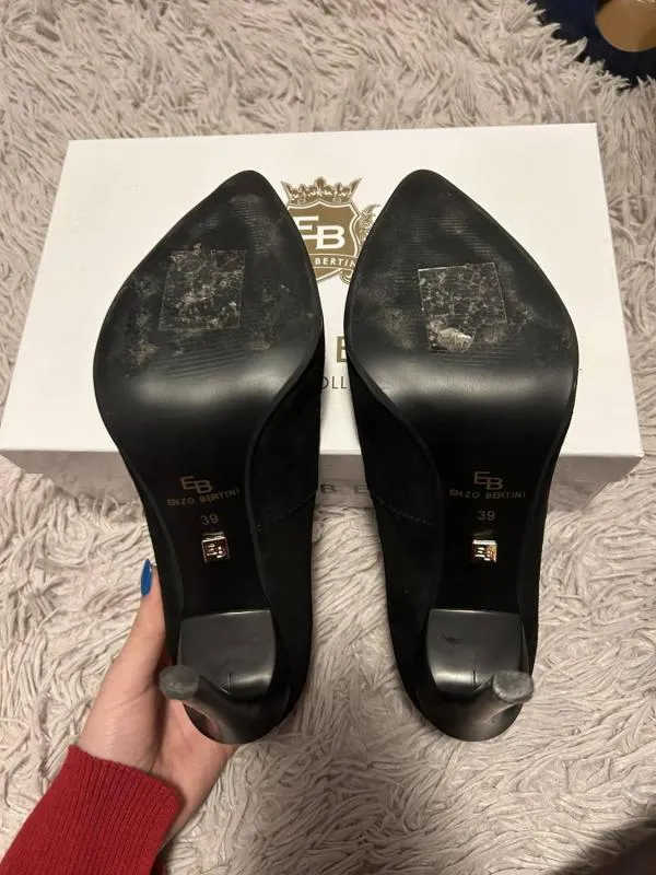 Pantofi cu toc înalt Enzo Bertini EU 39 | Negru, Piele întoarsă Suede - Image 5
