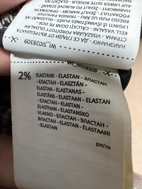 Pantaloni Sinsay EU 36 | Bej, Lungi, Talie înaltă, Tapered (Conici) fit, Carouri, Poliester - Image 6