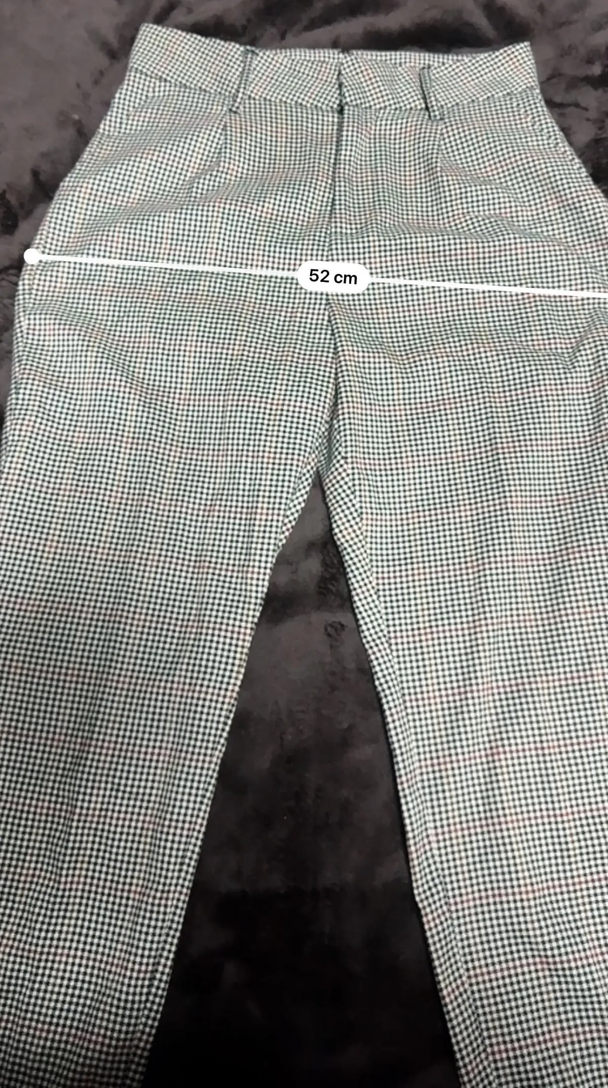 Pantaloni Sinsay EU 36 | Bej, Lungi, Talie înaltă, Tapered (Conici) fit, Carouri, Poliester - Image 9