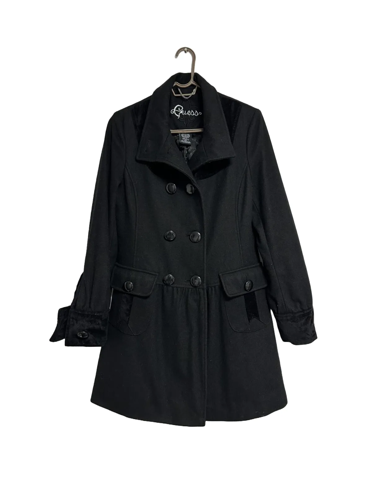 Palton Guess M | Negru, Lână